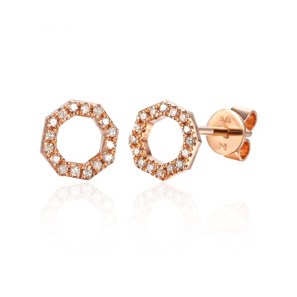 Octagon diamond earrings