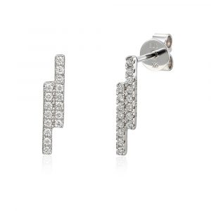 Double bar diamond earrings