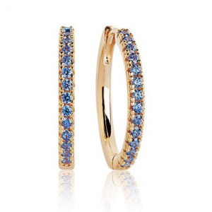 18K GOLD PLATED EARRINGS WITH BLUE ZIRCONIA