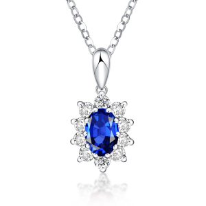 Sapphire and diamond flower