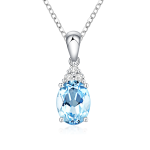 Aqua and diamond pendant