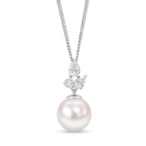 Marquise diamond & Pearl Drop Pendant