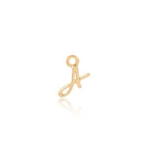 'A' Initial Charm Gold