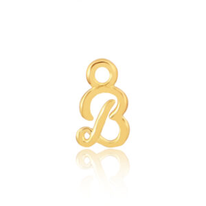 'B' Initial Charm Gold