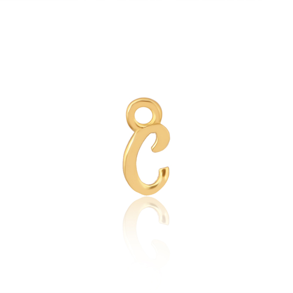 'C' Initial Charm Gold