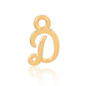 'D' Initial Charm Gold