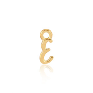 'E' Initial Charm Gold