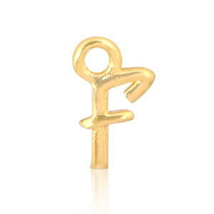 'F' Initial Charm Gold