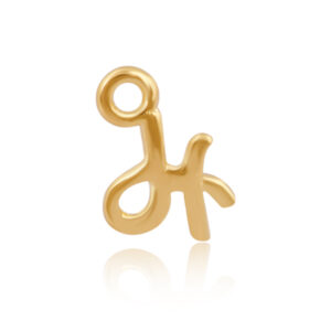 'H' Initial Charm Gold