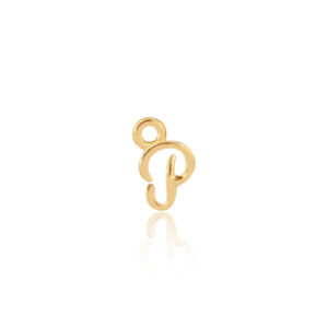 'P' Initial Charm Gold