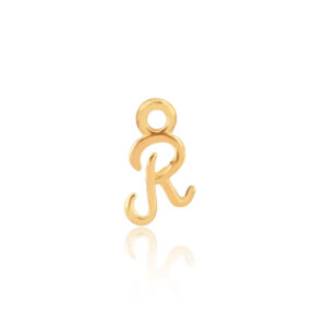 'R' Initial Charm Gold