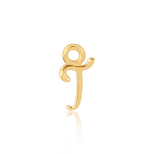 'T' Initial Charm Gold