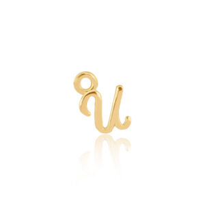 'U' Initial Charm Gold