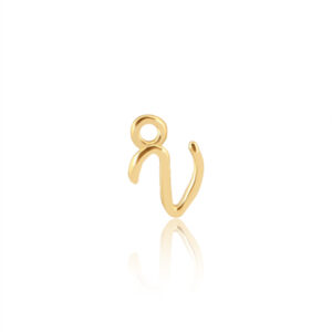 'V' Initial Charm Gold