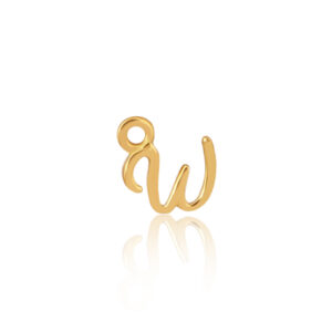 'W' Initial Charm Gold