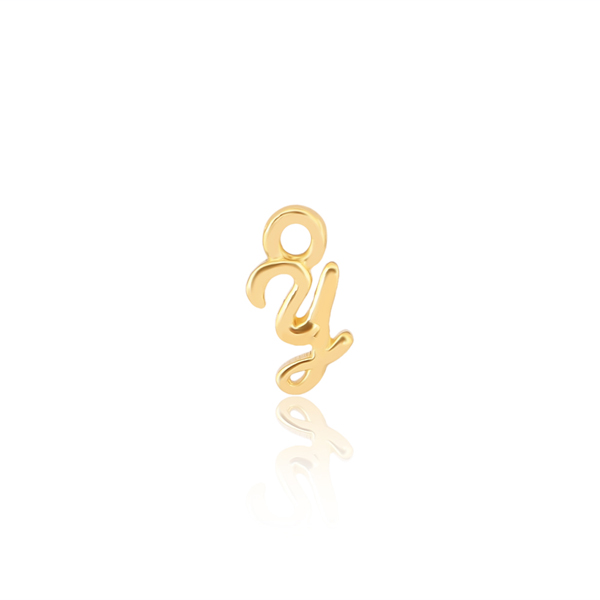 'Y' Initial Charm Gold