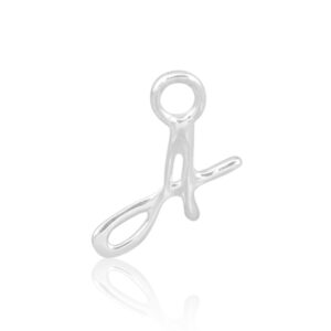 'A' Initial Charm Silver