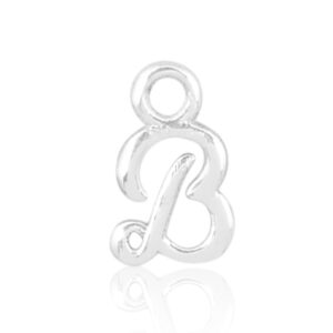 'B' Initial Charm Silver