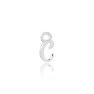 'C' Initial Charm Silver