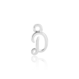 'D' Initial Charm Silver