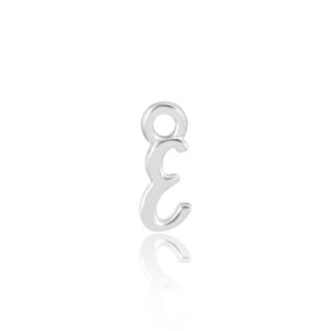 'E' Initial Charm Silver