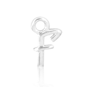 'F' Initial Charm Silver