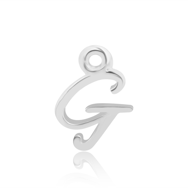 'G' Initial Charm Silver