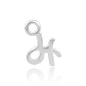 'H' Initial Charm Silver