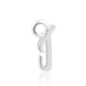 'J' Initial Charm Silver