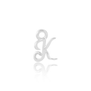 'K' Initial Charm Silver