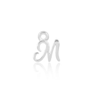 'M' Initial Charm Silver