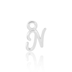 'N' Initial Charm Silver