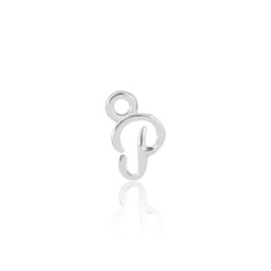 'P' Initial Charm Silver