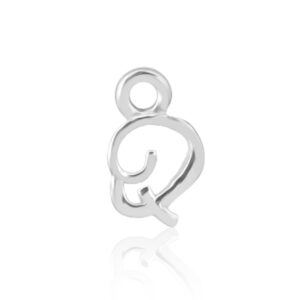 'Q' Initial Charm Silver