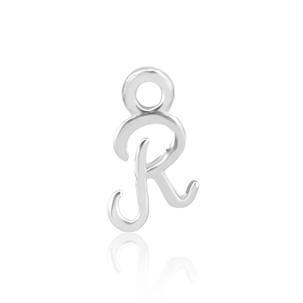 'R' Initial Charm Silver