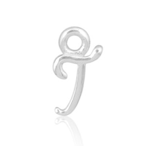 'T' Initial Charm Silver