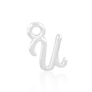 'U' Initial Charm Silver