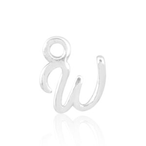 'W' Initial Charm Silver