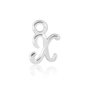 'X' Initial Charm Silver