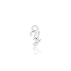 'Y' Initial Charm Silver