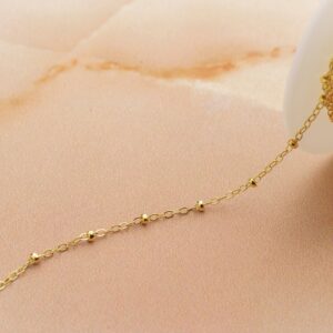 Cable Chain with Beads Gold