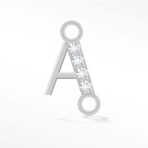 'A' INITIAL CONNECTOR MOISSANITE