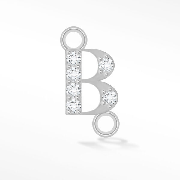 'B' INITIAL CONNECTOR MOISSANITE