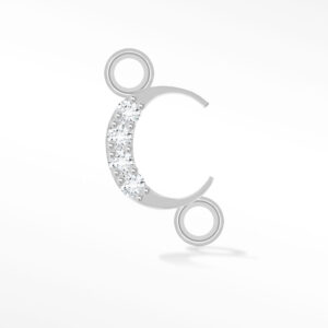 'C' INITIAL CONNECTOR MOISSANITE