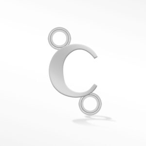 'C' INITIAL CONNECTOR SILVER