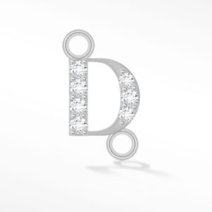 'D' INITIAL CONNECTOR MOISSANITE