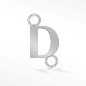 'D' INITIAL CONNECTOR SILVER