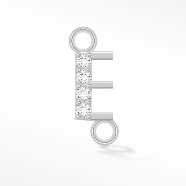 'E' INITIAL CONNECTOR MOISSANITE