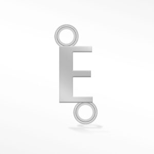 'E' INITIAL CONNECTOR SILVER