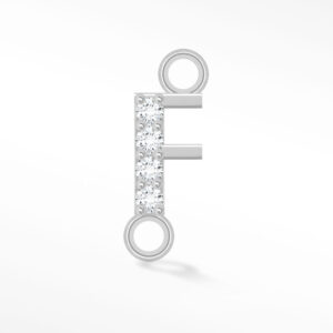 'F' INITIAL CONNECTOR MOISSANITE